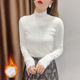 磨毛保暖网纱上衣 内搭高领洋气小衫 加绒加厚蕾丝打底衫 女秋冬新款