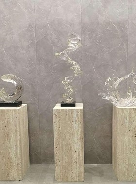 轻奢抽象进口透明树脂雕塑装饰摆件酒店大堂客厅售楼处艺术品