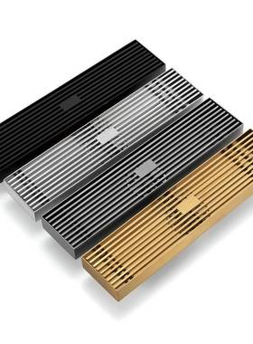 HIDEEP地漏300*68mm不锈钢配T型防臭地漏拉丝拉丝金枪灰色黑色