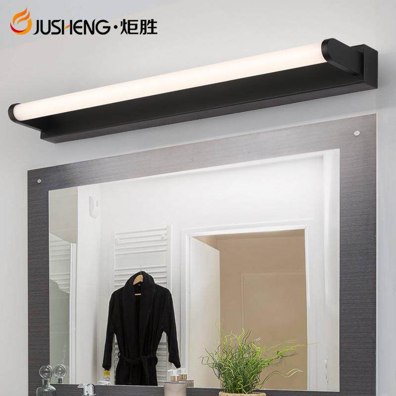 炬胜新款北欧现代镜前灯led博物馆画前灯浴室黑色镜面镜子灯