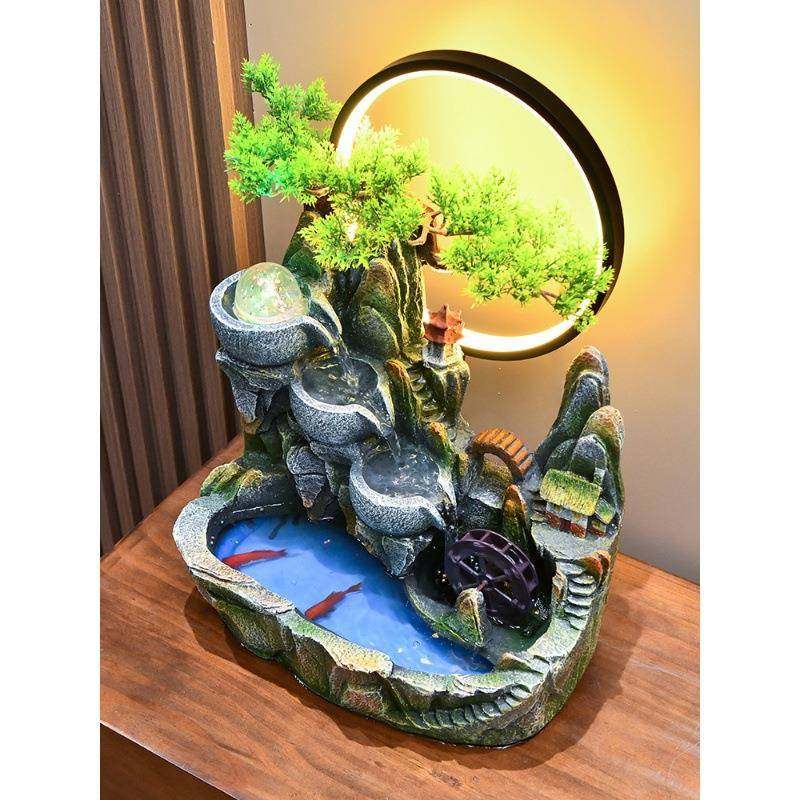 室内假山盆景摆件办公桌面高山水车流水风水轮循环生财运自动转球,鲜花速递/花卉仿真/绿植园艺,其它园艺用品,淘宝优惠券,粉丝福利购,淘宝优惠卷