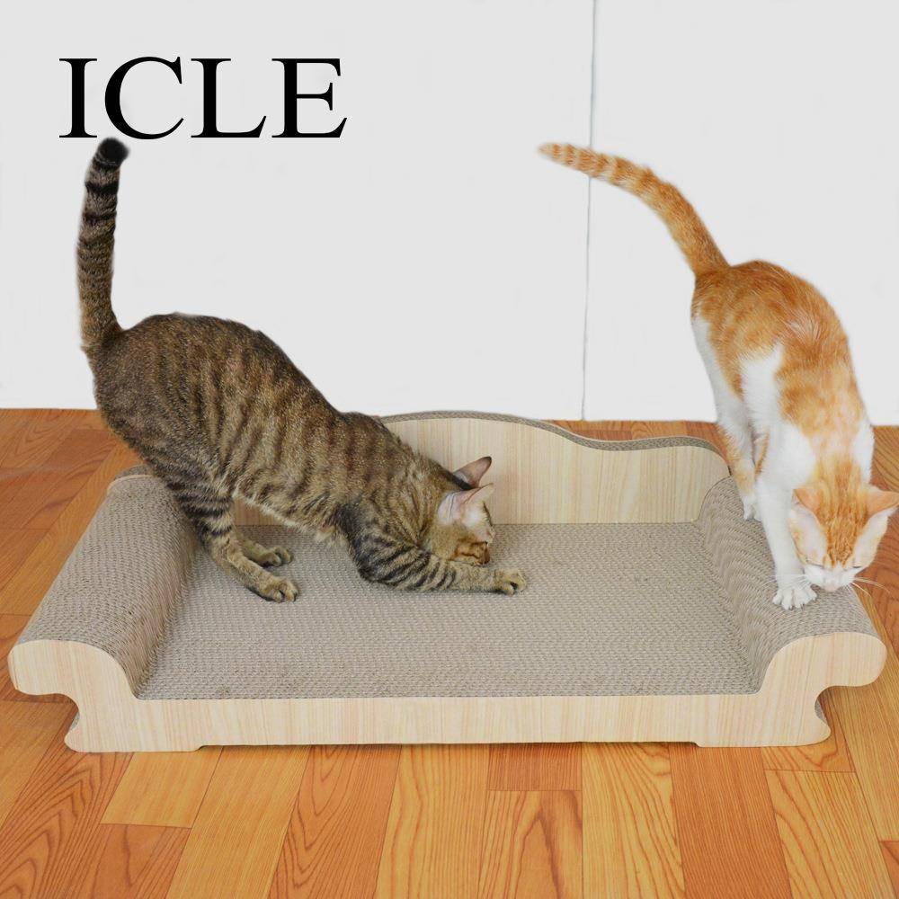 瓦楞纸猫抓板-猫窝猫床-群猫大肥猫特大特宽柏木浅木纹色贵妃沙发