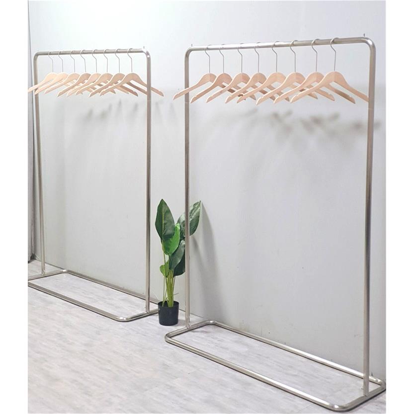 服装店挂衣架北欧不锈钢银色陈列货架女装店简约中岛落地式展示架
