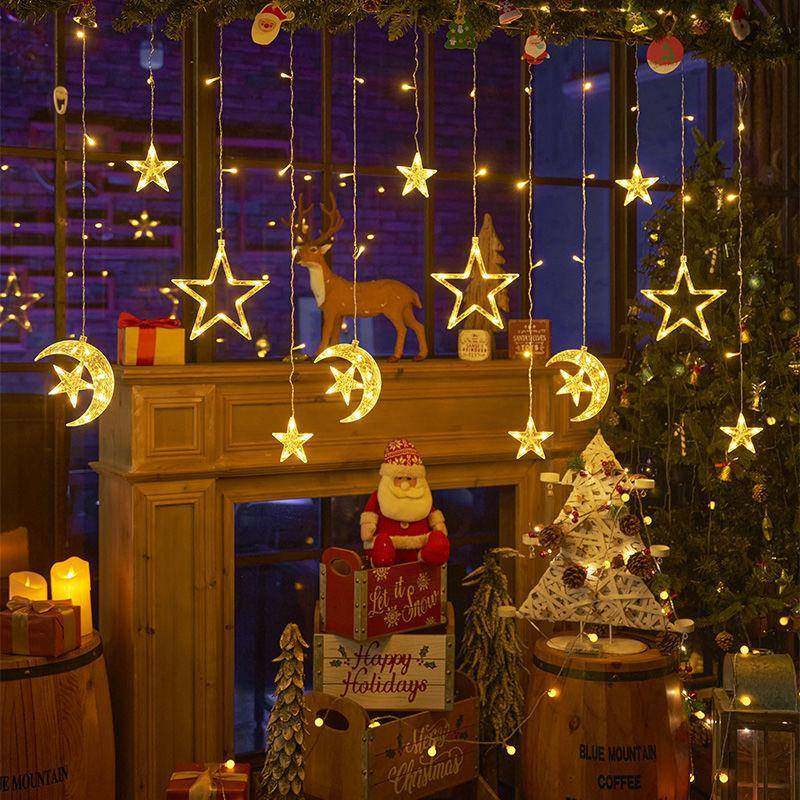 星星灯房间浪漫场景布置窗帘灯阳台装饰太阳能防水灯户外氛围灯串