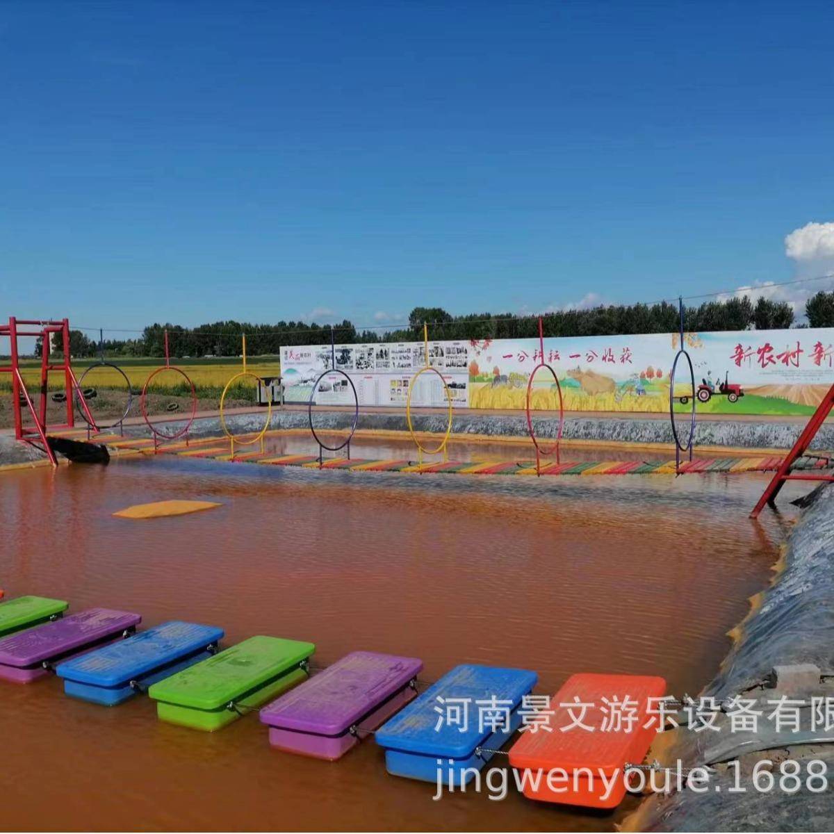 水上浮板桥网红水上拓展浮桥儿童水上趣味闯关桥水上设施游乐设备