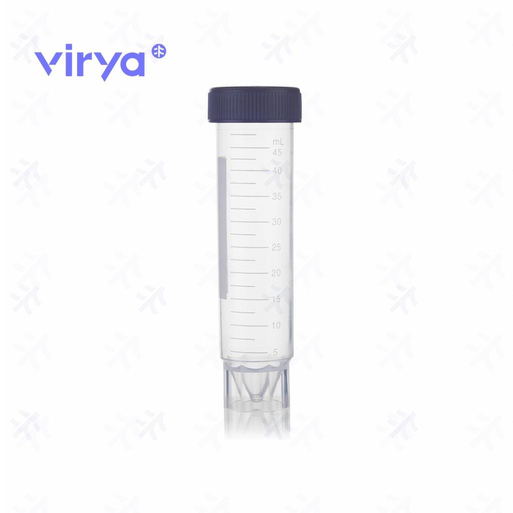 Virya维尔亚实验室用塑料离心管50ML蓝色螺旋盖子平底可立款