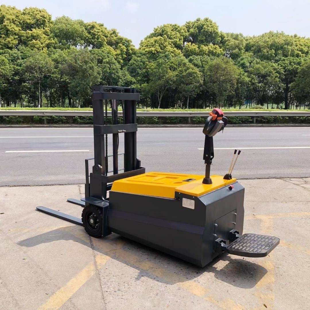 1吨1.5吨站驾小型平衡重叉车全电动无腿推高车托盘堆垛机搬运车