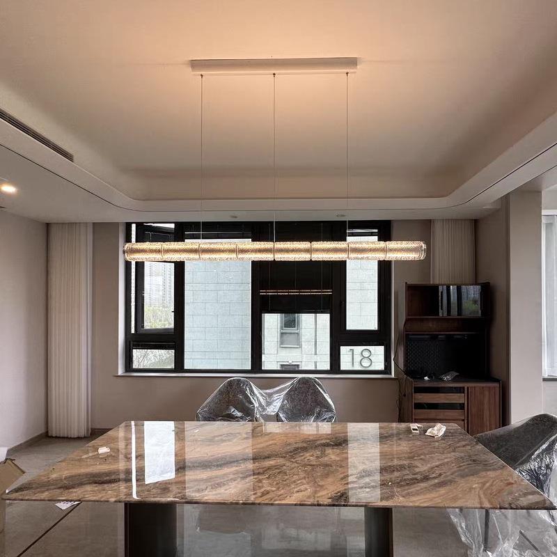 现代轻奢长条餐厅吧台前台样板间茶室设计师艺术触摸款玻璃吊灯具