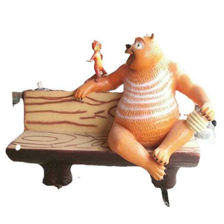 艺染林供应玻璃钢卡通动物座椅园林景观雕塑小品落地装饰摆件