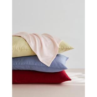 枕头套一对装 兰精天丝长枕套纯色冰丝凉感单人成人48x74cm 夏季