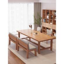 卧室客厅全实木大书桌工作台家用阅读洽谈桌学习桌长桌办公电脑桌