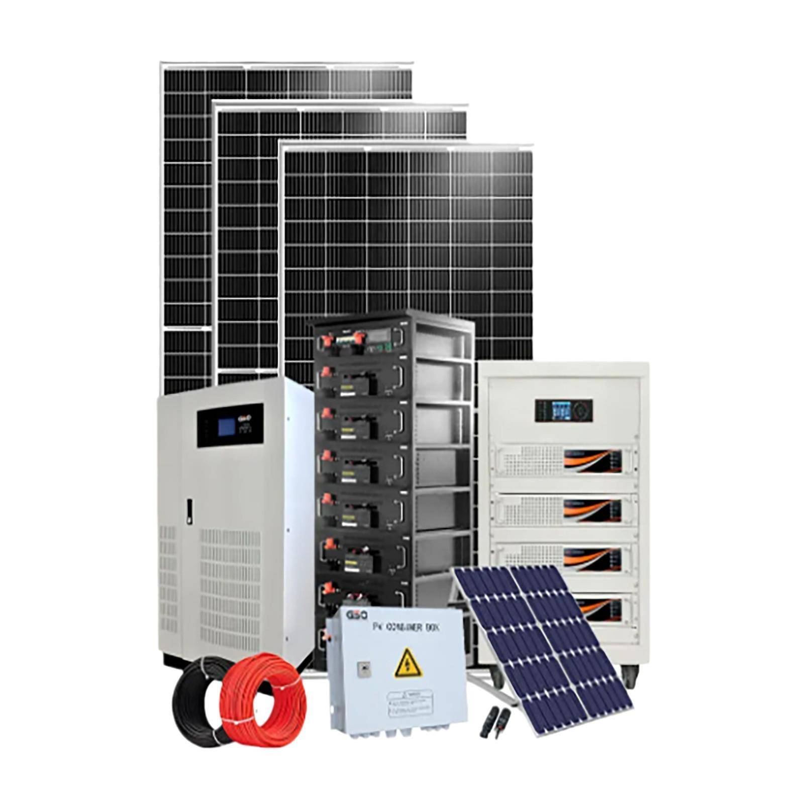 5kw8kw离网太阳能发电系统家用带储能电池的光伏系统单晶硅组件