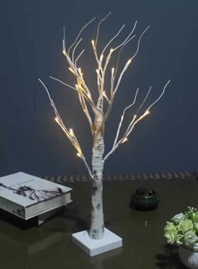 树灯led感恩节带定时上皮桦树装饰灯圣诞派对场景布置造型发光树