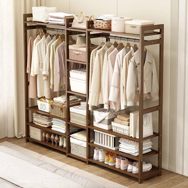 简易挂衣架多功能落地家用立式衣柜架子卧室收纳衣服置物架衣帽架