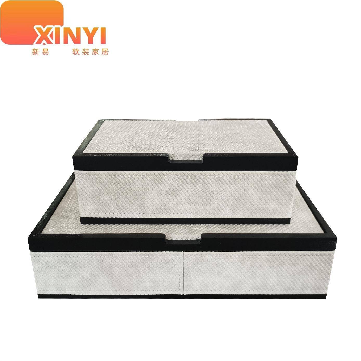 现代软装装饰收纳盒衣帽间梳妆台首饰盒样板房创意工艺摆件储物盒