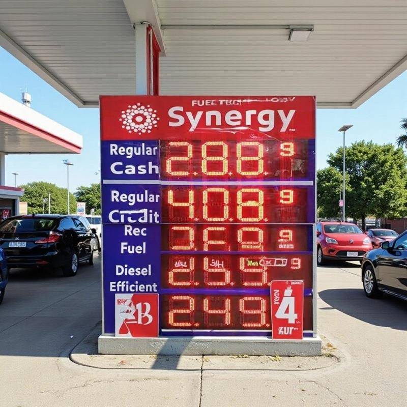 加油站数字牌12寸红滚动油价显示屏LED户外单色电子屏广告屏