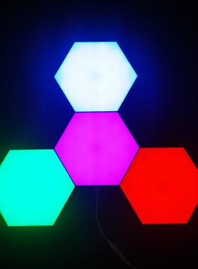 BL-11双控大六边形壁灯升级版触摸变色加红外遥控变色氛围蜂巢灯