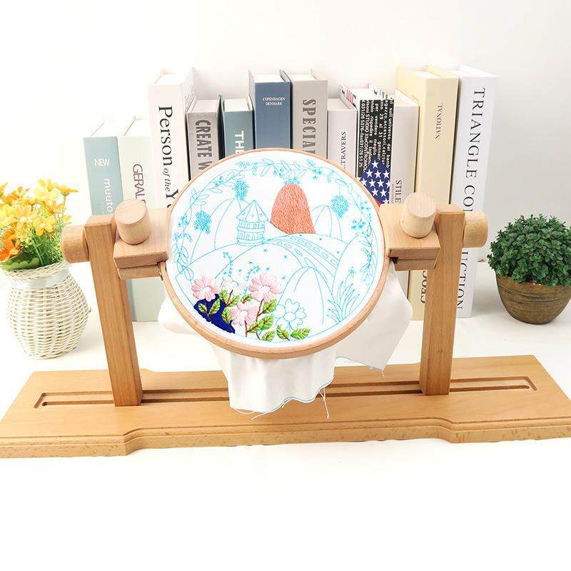 多功能家用可调节榉木台式绣架十字绣刺绣绣架通用床上刺绣绣框
