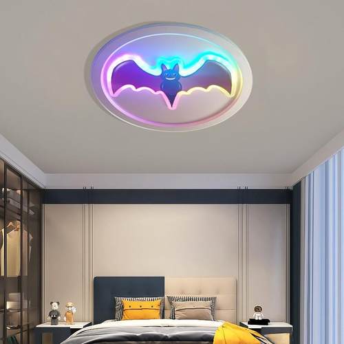 新款圆形卧室氛围灯大气家装超亮蝙蝠RGB七彩儿童吸顶灯具