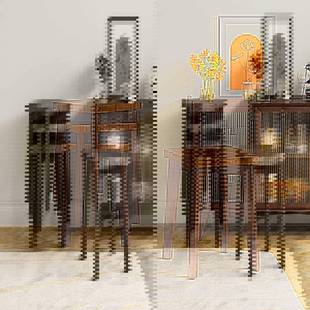 实木餐椅家用椅子简约餐凳出租房用餐桌凳子椅子小户型中古风家具