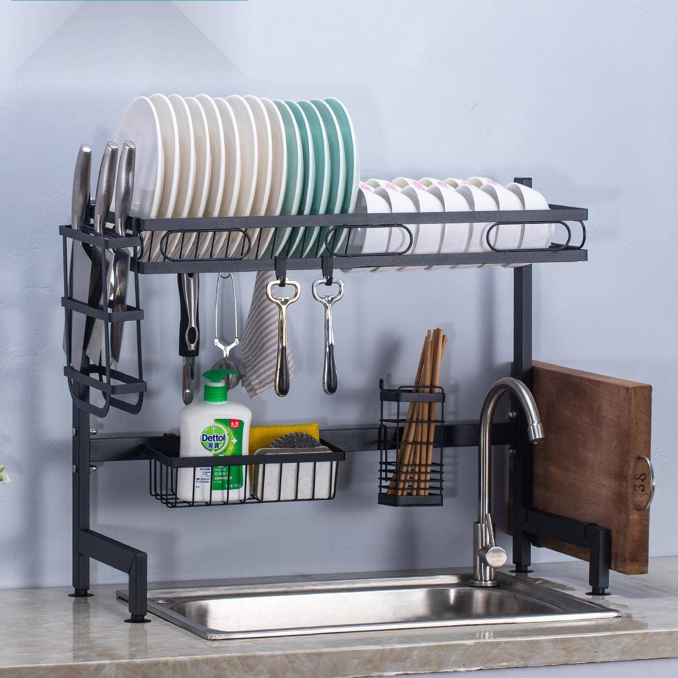 单双层款式厨房水架橱柜碗碟架家用多功能碗筷收纳架