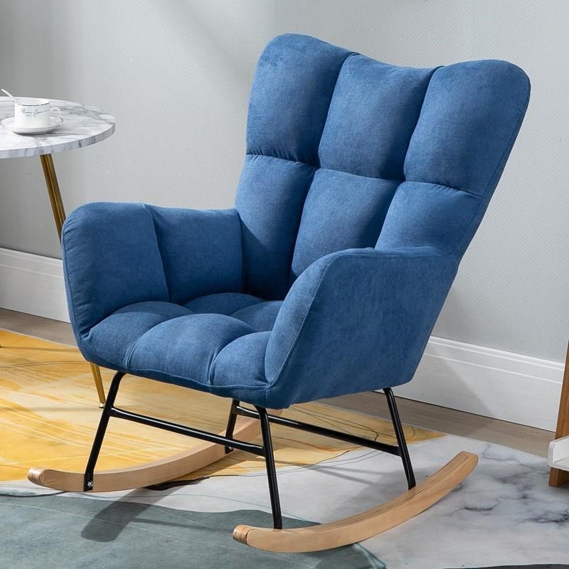 优选奢布艺摇椅懒人沙发躺椅客厅阳台休闲摇M摇椅欧式简约布艺沙.