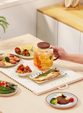 柔性暖菜板热菜神器家用餐桌垫加热盘折叠多功能饭菜保温板