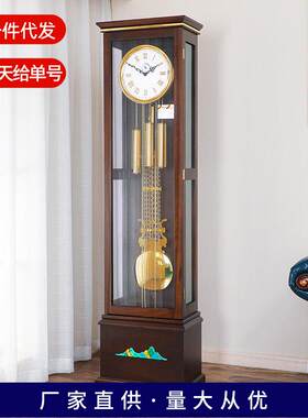 简约音乐报时落地钟家用创意大摆钟别墅豪华立钟中式赫姆勒大座钟