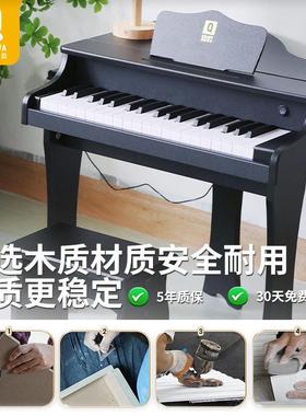 儿童钢琴电子琴玩具可弹奏宝宝小女孩初学者男木质家用便携式音乐
