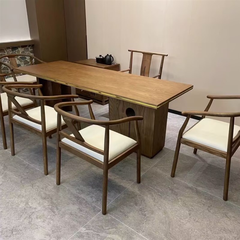 工厂家具效果图实物照片新中式茶桌椅
