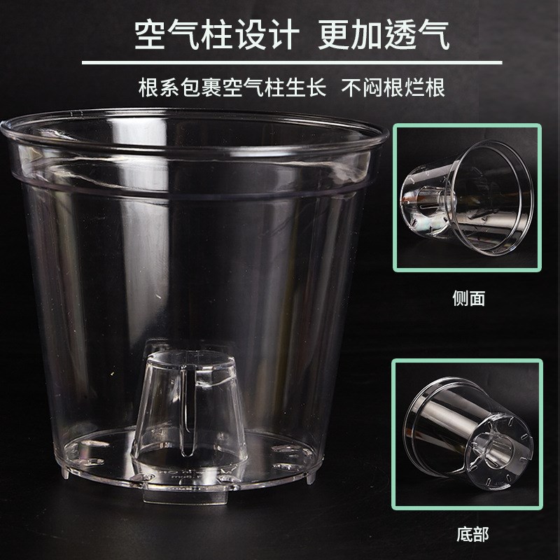透明兰花水苔蝴蝶兰花盆塑料透气热植石斛盆栽青山控根观根盆