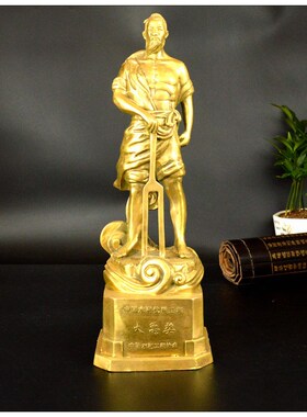 大禹纯铜工艺大禹治水雕像大禹奖水利工程工艺品黄铜大禹像摆件