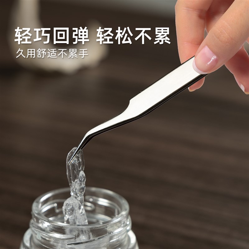 304不锈钢燕窝挑毛神器尖嘴弯头镊子滤网挑毛夹子专用工具三件套