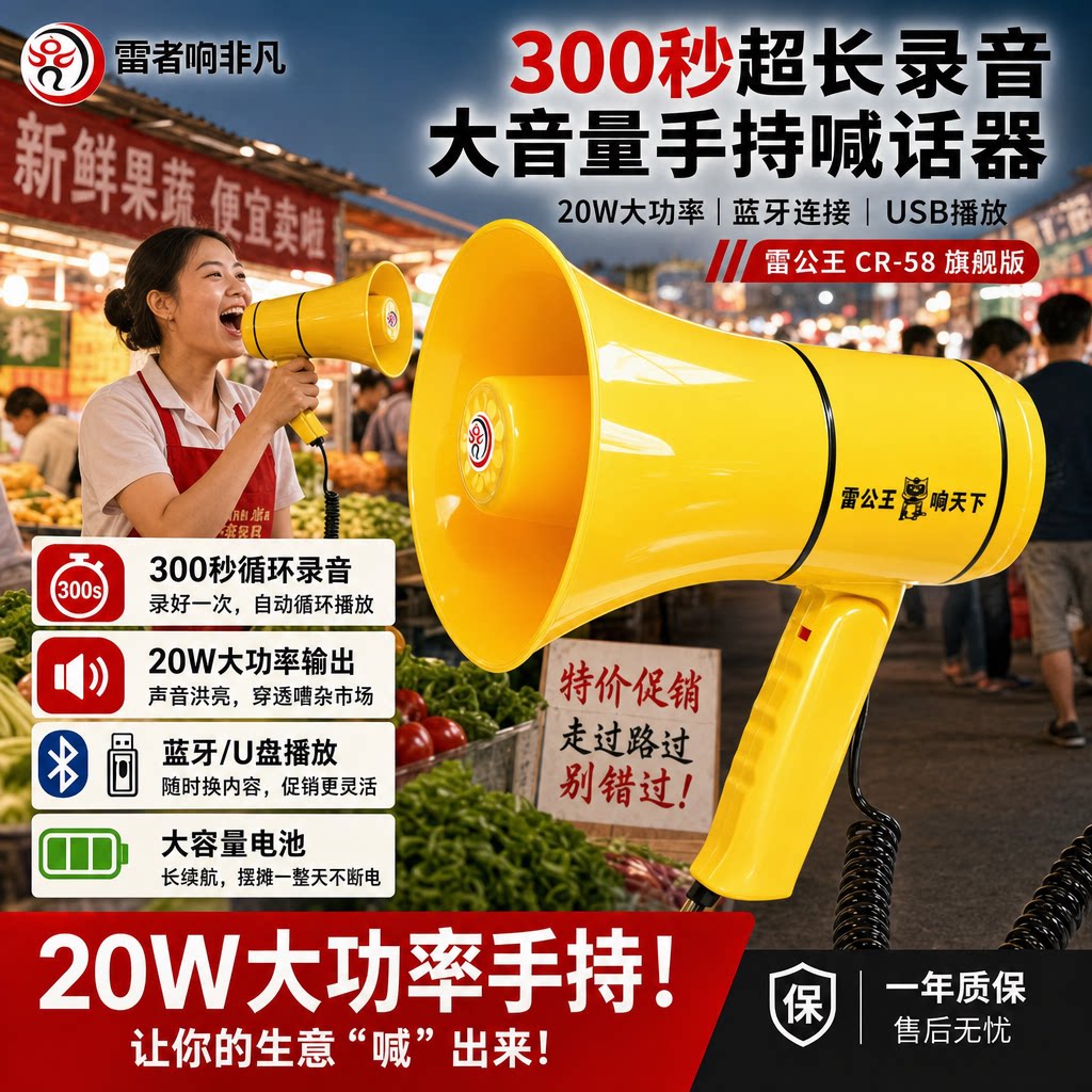 雷公王CR-58便携录音扩音器