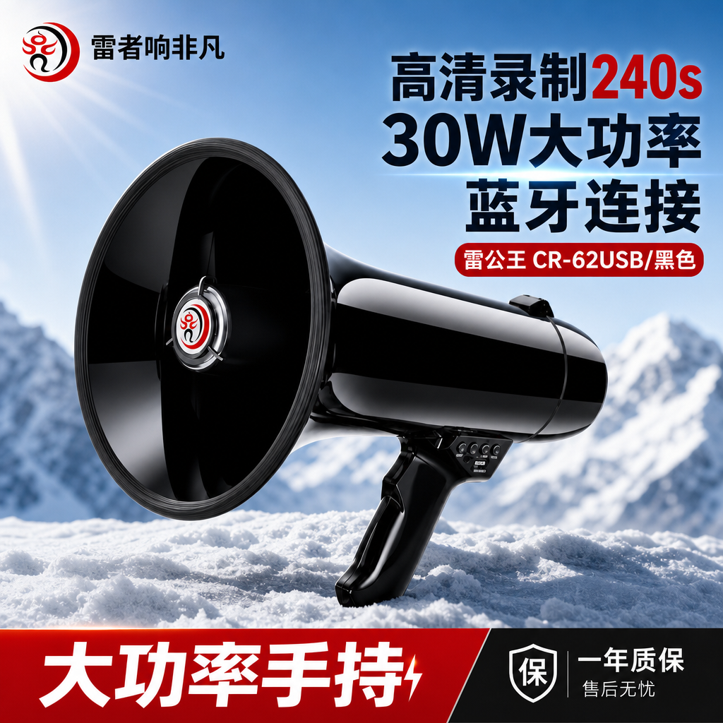 雷公王CR-62USB扩音喇叭大功率扩音器手持扩音器户外喇叭扩音器