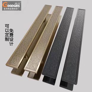 大门把手仿大理石极简轻奢中式酒店包间玻璃门拉手扶手实木大拉手