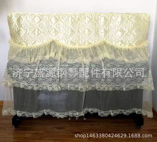 盛源钢琴配件 高档蕾丝钢琴防尘罩 钢琴套--花开富贵 含凳套