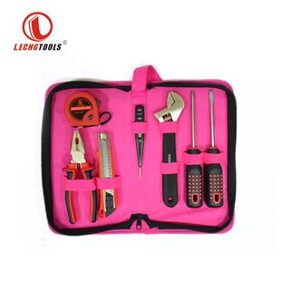 粉红色8件套组套工具外贸出口帆布包工具套装专业女性工具包