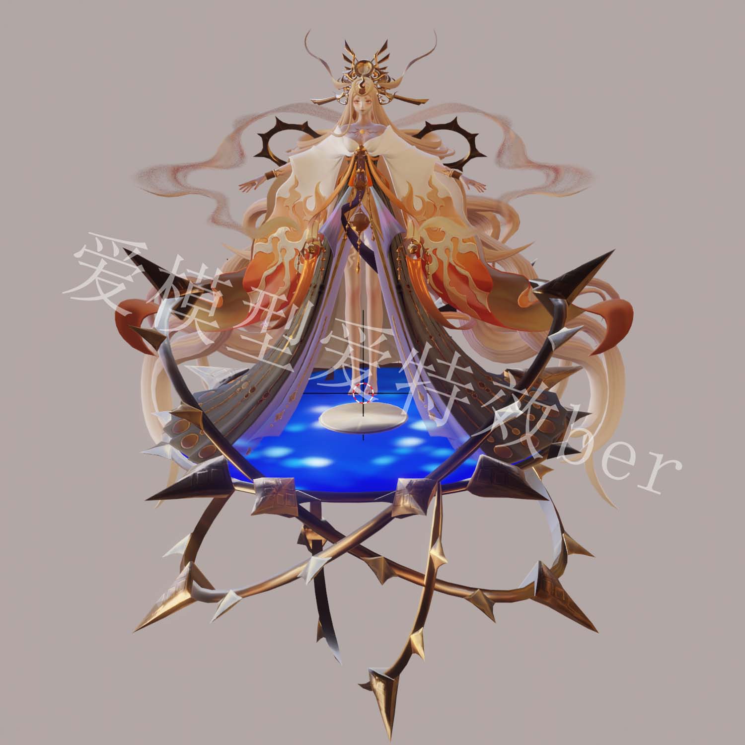 阴阳师决战平安京3d模型Apose提取带骨骼blender,fbx,obj带贴图