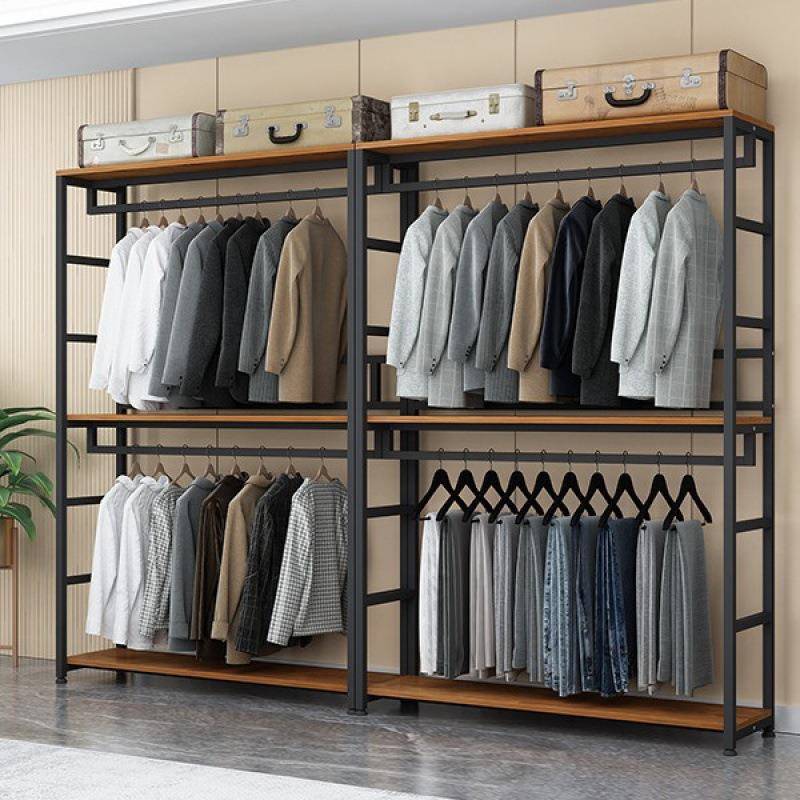 【折扣价】衣架落地卧室挂衣架衣帽间架子组装家用置物架开放式简