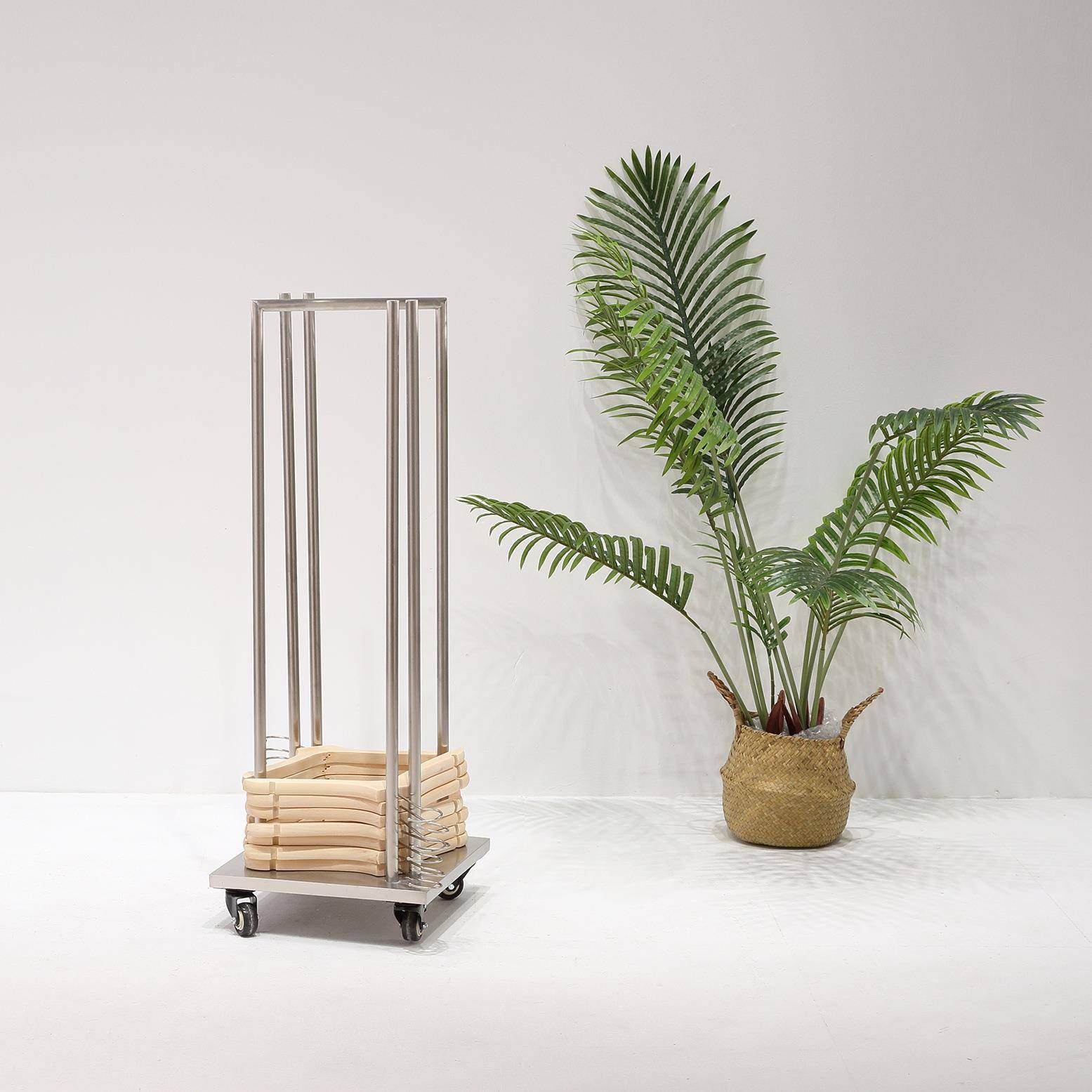 服装店收纳放衣架神器可移动整理裤夹简约男女装店储存车展示架子