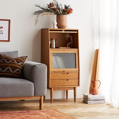 北欧电视边柜客厅沙发置物柜实木收纳立柜日式展示柜储物高柜斗柜