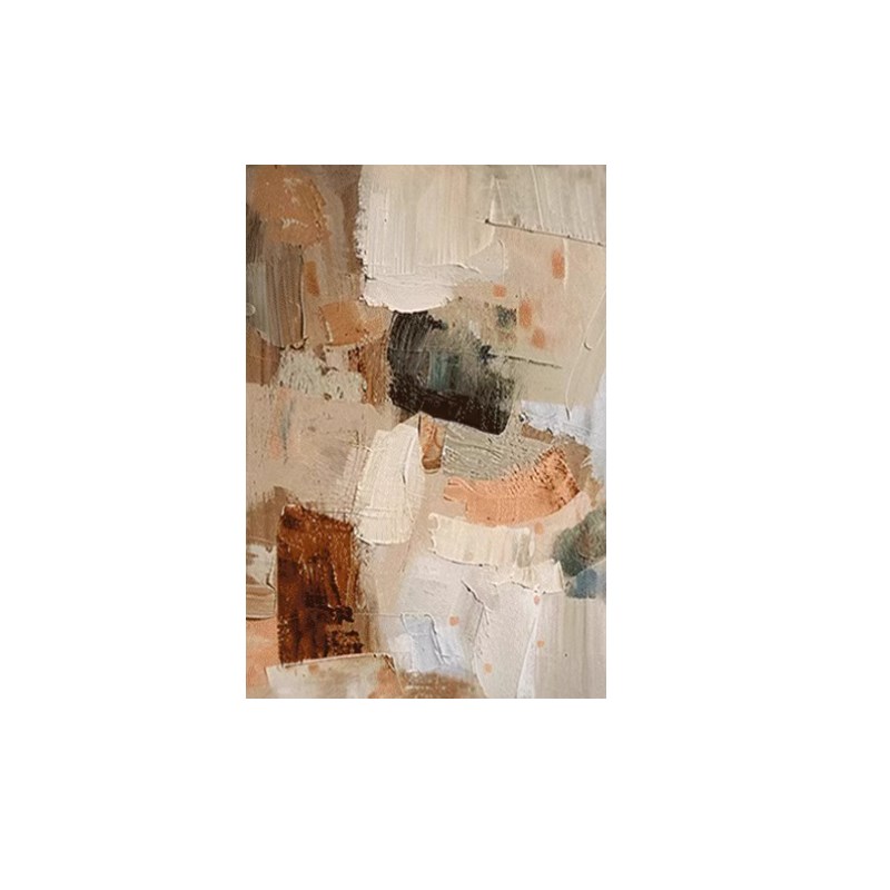 MH纯手绘油画客厅玄关装饰画高级感肌理色块抽象挂画沙发酒店软装图片