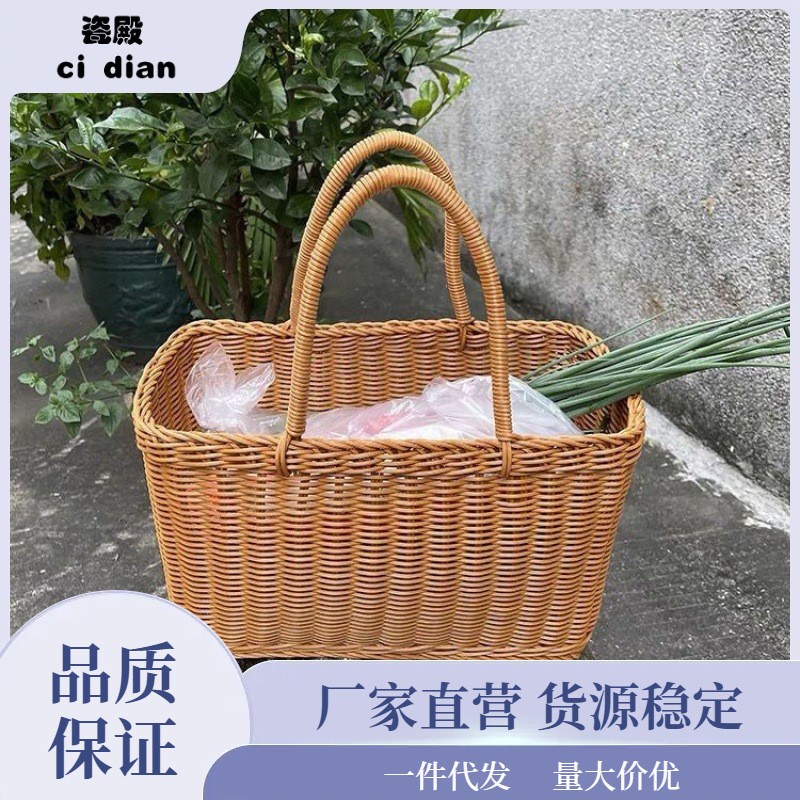 提篮买菜篮子野餐篮采摘篮鸡蛋篮篮脏衣篮家居手提篮田园风泷叻