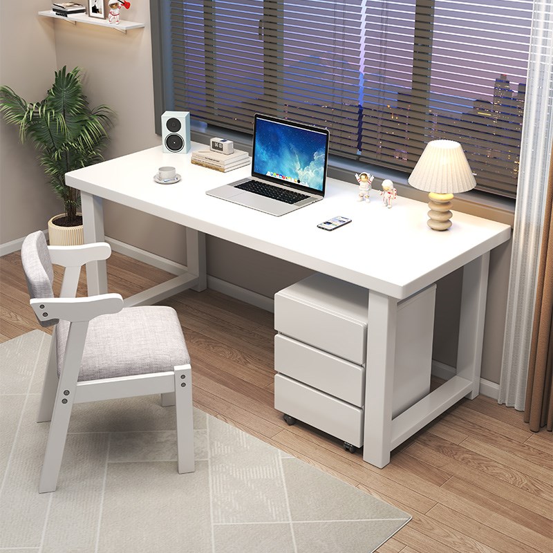 全实木新款台式电脑桌卧室家用带键盘托抽屉写字桌居家可放主机