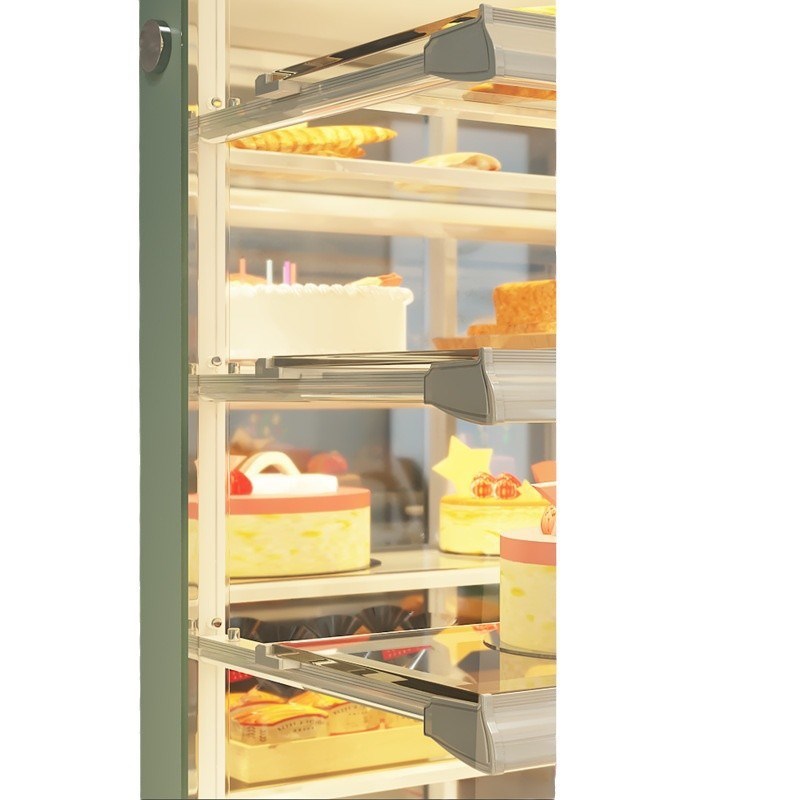 立式蛋糕柜甜品冷藏柜直角西点展示柜前开门水果饮料风幕柜敞开式