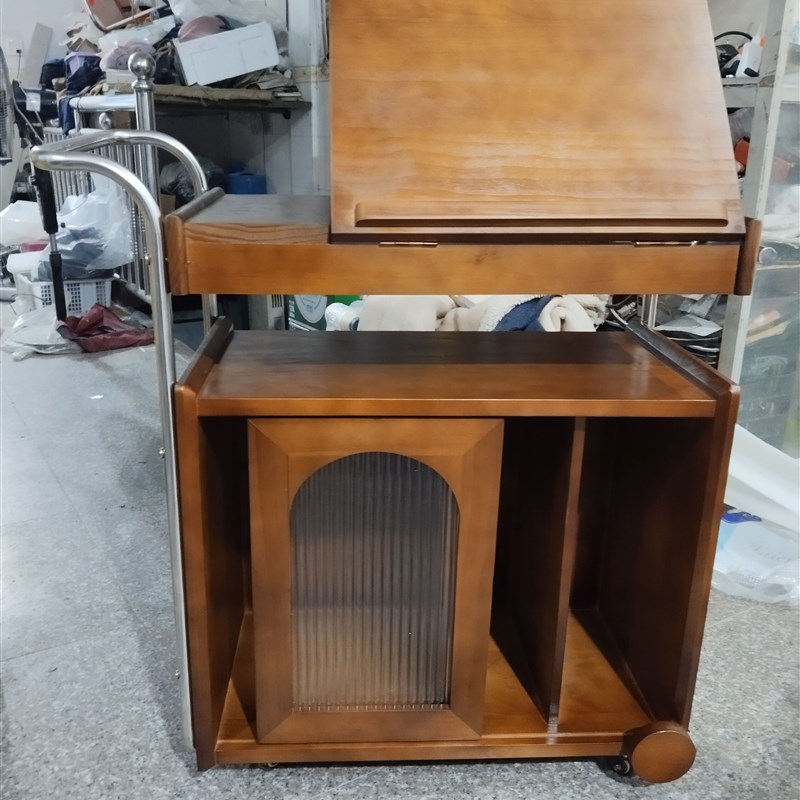 实木边柜中古电视沙发小推车个性书架茶几床头可移动休闲复古边几