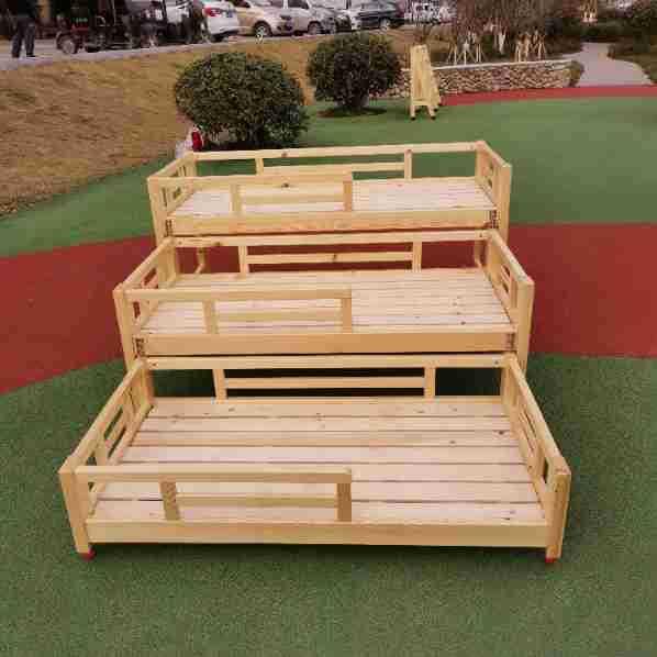 托管班午睡床儿童小床上下床多人推拉床早教中心午休叠叠实木床