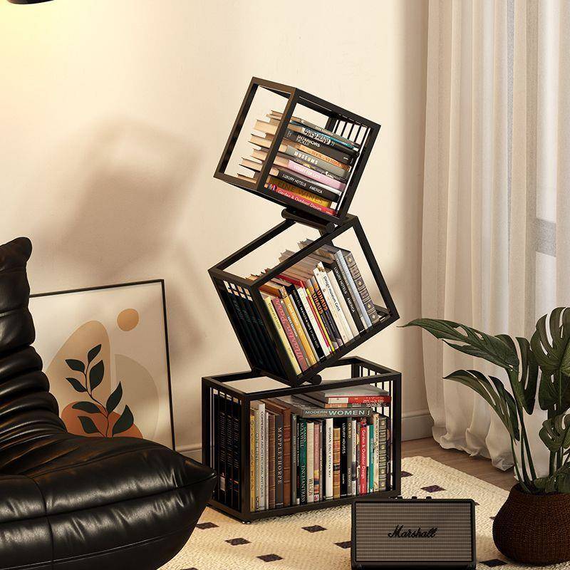 yhu网红转角异形立式创意铁艺书架落地现代简约书柜角落置物架客