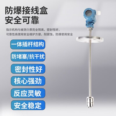 浮球液位变送器插入式磁浮子传感器磁性防爆型4-20mA干簧管液位计